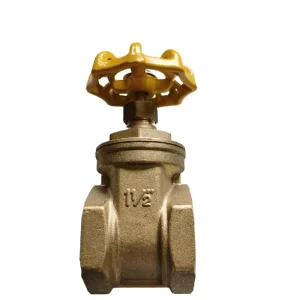 1 1/2 Inch Brass Water Gate Valve with Yellow Steel Handwheel