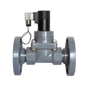 1 1/4-Inch Flanged CPVC Normally Closed Solenoid Valve for Chemical Acid Alkali Corrosive Liquid 24V 110V 220V