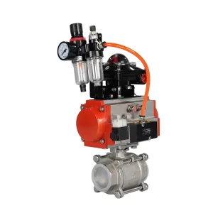 1-16 Inch V-Type Ball Valve Flanged Connection 500 psi Customizable Stainless Steel Pneumatic