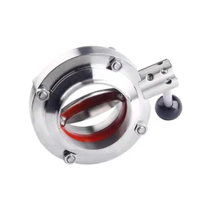 1/2″-12″ Food Grade 304 316 Sanitary Stainless Steel Welded Manual Butterfly Valve for Water