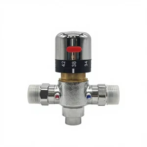 1/2″ 2-way Brass Chrome Plated Thermostatic Mixing Valve Precise Temperature Control for Shower Flexible Apartment