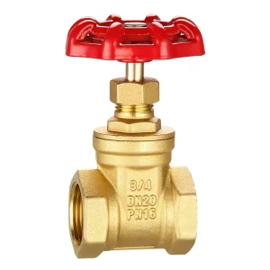 1/2″-4″ Brass Gate Valve PN16 DN15-DN100 Manual Water Oil Gas Shutoff Valve with Red Handwheel