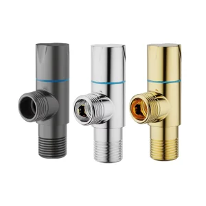 1/2 Angle Stop Valve Stainless Steel Modern Chrome Finish Water-Saving Multi-Function Bathroom 90 Degree Cold Hot Valve Easy