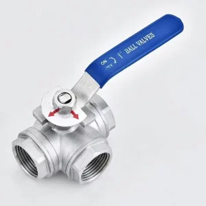 1/2 Inch 304 Stainless Steel Tee Ball Valve T-type L-type Ambient Temp Manual Gas Thread Triple Handle OEM Service