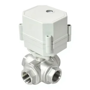 1/2 Inch 4-way 304SS Horizontal Electric Motorized Ball Valve Flow Control Valve for Water Applications