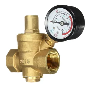 1/2 Inch DN20 Brass Adjustable Water Pressure Regulator Reducer Reducing Valve With Gauge Meter