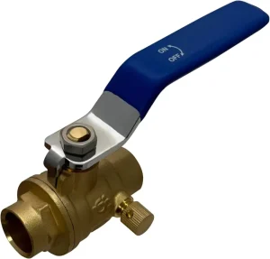 1/2 Inch Sweat Connect Brass Ball Valve Full Port Quarter Turn Pipeline Shutoff Valve with Drain Plug for Water Heating System
