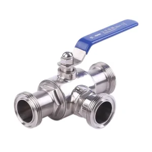 1/2″ Sanitary Stainless Steel Hygienic Thread Three-Way Ball Valve