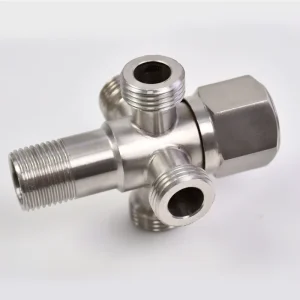1 2 Thread Stainless Steel 4 Way Angle Valve Bathroom Ss Water Angle Stop Valve Toilet China Factory