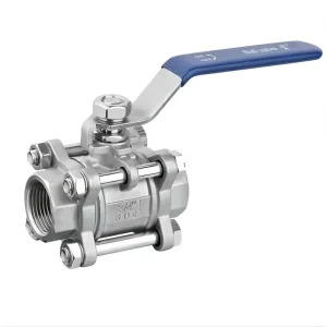 1 2inch to 4inch 304 Stainless Steel Three pieces Manual Ball Valve Thread Connect with 1000 WOG PTFE for Water