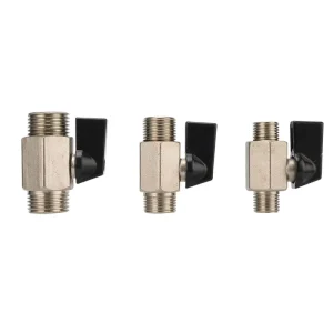 1 4″ 3 8″ 1 2″ Double Male Thread Mini Brass Ball Valve Shutoff Connector