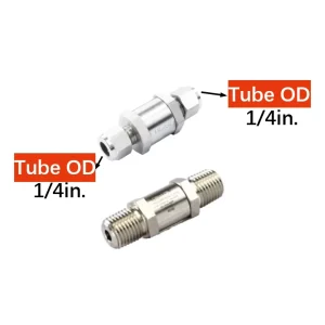 1/4 Anti Return Silent One Way Stainless Steel Gas Spring Non Return Nipple Check Valve Manual Power Union Connector Valve