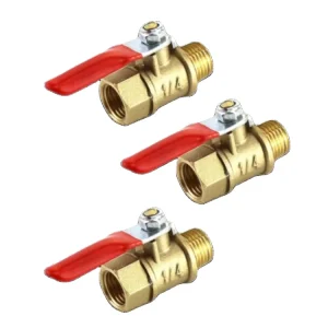 1 4″ Heavy Duty Brass Ball Valve Shut Off Switch 1 4″ Male X Female NPT Thread Pipe Fitting Air Compressor Shut Off Valve