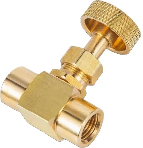 1/4 NPT Brass Needle Valve Gas Flow Control Mini Metering Valve