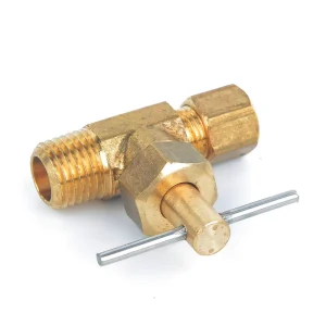 1/4″ OD x MIP 180 Brass Needle Valve Manual-Operated Lead-Free Leak-Proof NSF-Certified for Industrial Water Use