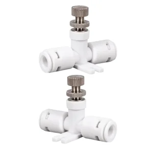 1/4″ Quick Connect RO Flow Restrictor Valve Adjustable Water Flow Regulator with Lock for Reverse Osmosis Water Purifier System