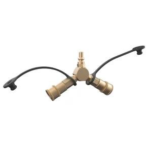 1/4″ RV Propane Quick Connect Y Splitter Adapter with Shutoff Valve, 2 Way 1/4″ Propane RV Hose Splitter