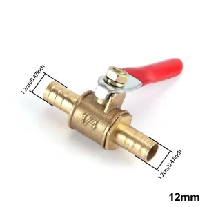1 4 Small Valve 6mm 8mm 10mm 12mm Hose Barb Inline Brass Water Oil Air Gas Faucet Shutoff Fuel Line Ball Valve Pipe Fittings