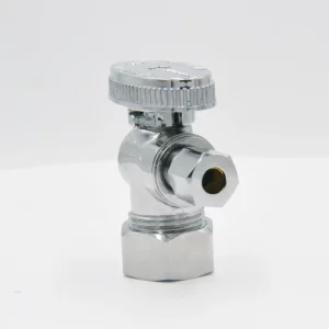 1 4 Turn Manual Chrome Finish Lead Free Brass Angle Stop Valve for Water High Pressure CUPC Certified OD Connection OEM