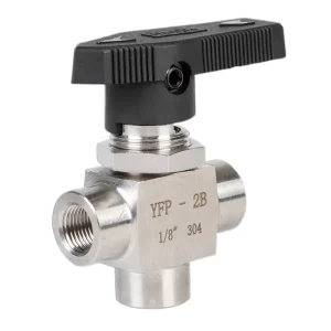 1 8″ 1 4″ 3 8″ 1 2″ 3 4″ High Pressure Panel 3 way Ball Valve L Type Stainless Steel Female Thread Three Way Ball Valve