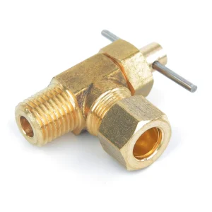 1/8 x 1/4 Inch Reducer Compression Male 3/8 Inch Yellow Mini Brass Needle Valve for Water and Gas