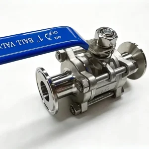 1″ DN25 304 Stainless Steel Three Piece Quick Clamp Manual Ball Valve Half Coated Handle Sanitary Ball Valve