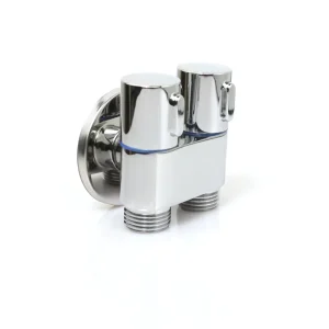 1-In-2-Out Chrome-Plated Brass Water Diverter Angle Valve for Bath and Kitchen Faucets