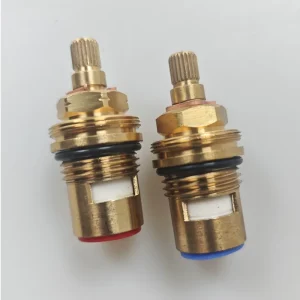 1 Pair Kitchen Faucet Cartridges Replacement Brass Ceramic Disc Stem Cartridge Valve 1/2 Turn Tap Cartridge Valves
