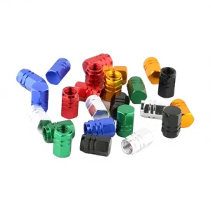 1 Set of 4 Pieces Universal Car Aluminum Alloy Wheel Tire Valve Stem Cap Covers Red Golden Silver Blue Black Colors 10x16mm