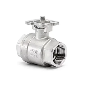 1000 WOG Two Piece Pneumatic Stainless Steel Ball Valve Spring Return High Platform Straight Through Design OEM Warranty