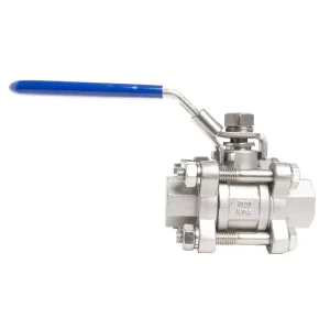1000 Wog Casting Ball Valves 3 Pieces Ball Valve with Manual Handle and Lock