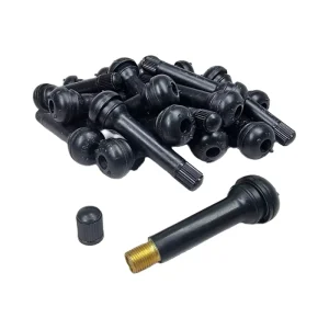10PCS Snap In Tire Valve Stems Medium Black Rubber Valve TR414 Tubeless Rubber Tyre Valves Stem Snap in Car Van Pack