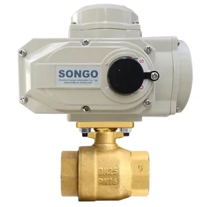 12VDC Quarter-Turn Electric Actuator 2-inch BSPT NPT Thread Brass Ball Valve for Water
