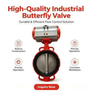 14-Inch DN350 DN150 4-Inch Inlet Pneumatic Flange Butterfly Valve with Pneumatic Actuator, Plate Type