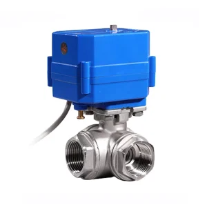 15N Series DN20 3/4-Inch 3-Way L-Port 12V DC CR2 2-Wire Auto-Return Stainless Steel Electric Water Flow Control Valve