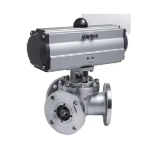 180 Degree Pneumatic Actuator 3 Way Ball Valve
