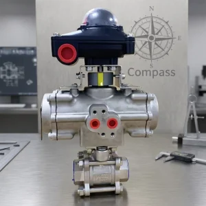 1inch CF8 SS304 Stainless Steel Pneumatic Head Actuator NPT BSP Female Threaded Three Piece Ball Valve with Limited Switch