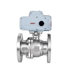 1inch DN25 2inch DN50 DC24V AC220V ON OFF or 4 20mA Electric Control Ball Valve Pn16 Class 150 6.4MPa WCB SS Flanged Ball Valve