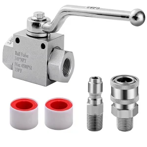 1pc High Pressure Ball Valve Pressure Washer Shutoff Valve Hose 3 8” 1 4″ NPT Quick Disconnect Couplings for Spray Pumps