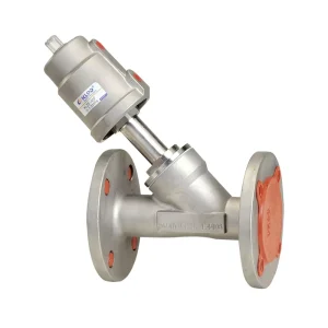 2 2 Way Piston Operated Flange Stainless Steel Pneumatic Angle Seat Valve