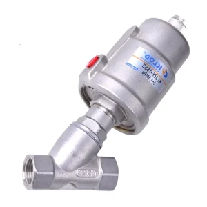 2 2 Way Piston Operated Stainless Steel Thread Pneumatic Angle Seat Valve