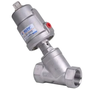 2 2 Way Piston Operated Stainless Steel Thread Pneumatic Angle Seat Valve