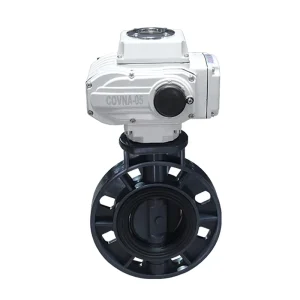 2/4/6/8 Inch UPVC Plastic Wafer Type Electric Actuator Butterfly Valve On/Off Type for High Temperature Media
