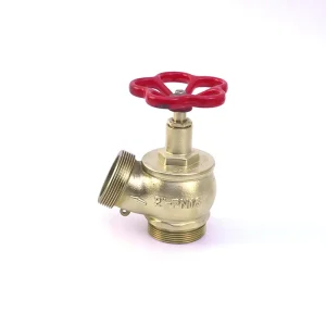 2″ Durable Brass Angle Valve Easy Installation External Thread Fire Safety Y Type Landing Valve Yellow for Fire Hydrants Hose