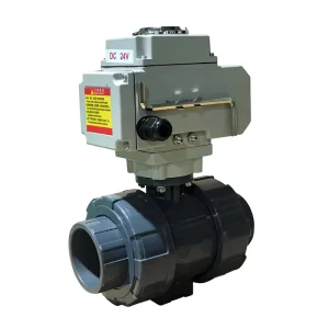 2 Inch Motorized Flange Ball Valve Actuator EPDM Sealing Electric UPVC Flow Control 200psi Operating Pressure
