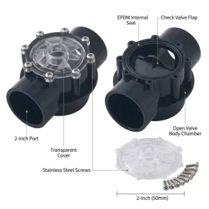 2′ Straight Check Valve Compatible with Swimming Pool Residential Pool Positive Seal PVC Valves