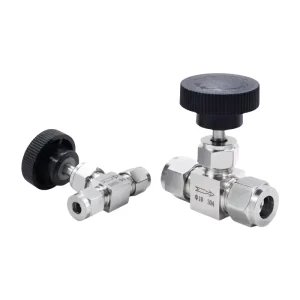 2-Way 1000 PSI 304 Stainless Steel High-Pressure Needle Control Valve for Water, Gas, and Liquid