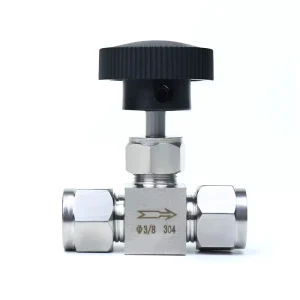 2-Way High Pressure Pneumatic Needle Flow Control Valve for Water Gas Liquid 304 Stainless Steel Fitting Adjustable