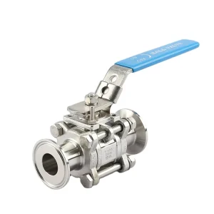 2 Way Manual Sanitary Stainless Steel 3pc Tri Clamp Ball Valve
