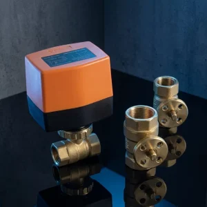 2-Way Motorized Brass Valve Electric Actuated On-Off Float Ball Valve 220V 110V 24VAC 3-Wire Control